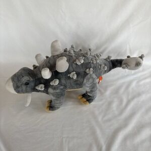 Wild Republic 18" ANKYLOSAURUS Gray Plush DINOSAUR Spiked Realistic